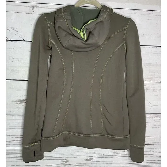 Kuhl Hooded Lined Full Zip Fleece Jacket Men Size XS Green Freethinker